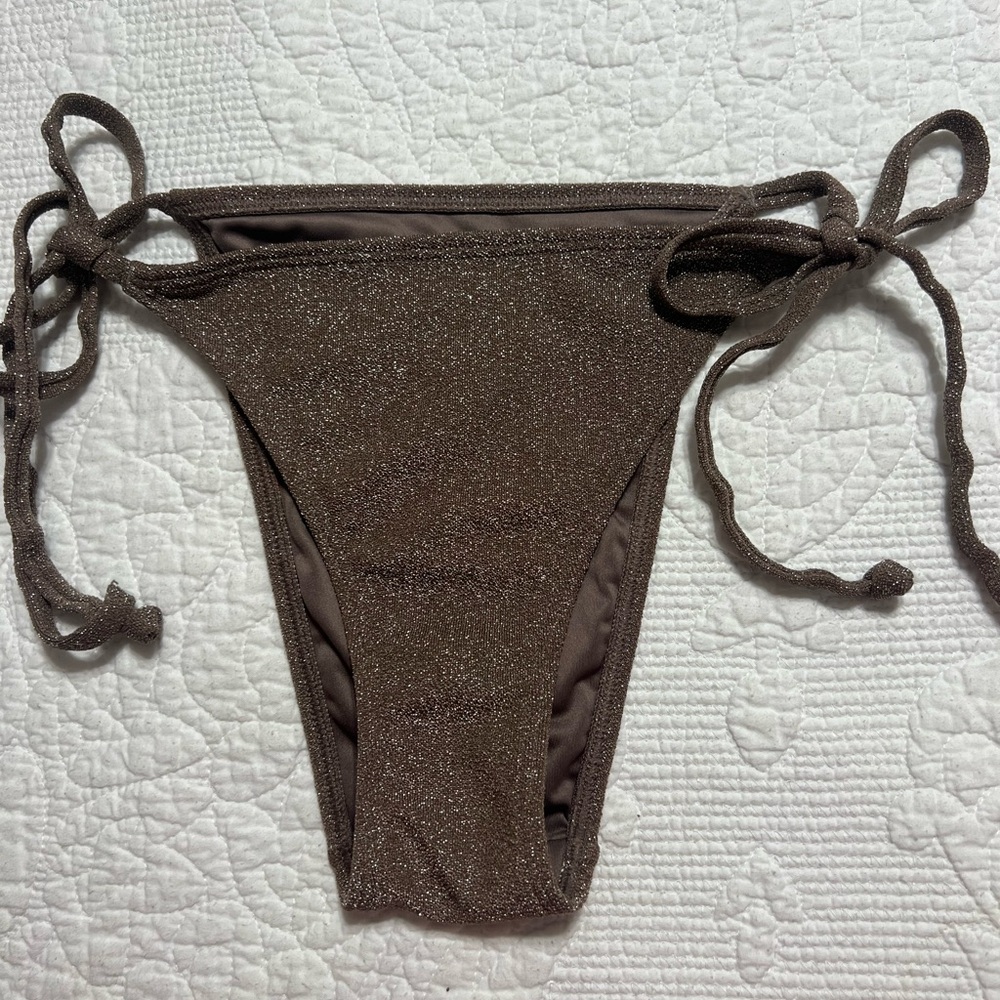 Aeropostale Bikini Swimsuit Bottom  Womens Brown Side Tie Size XS # 500